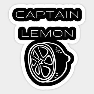 Captain Lemon Typography White Design Sticker